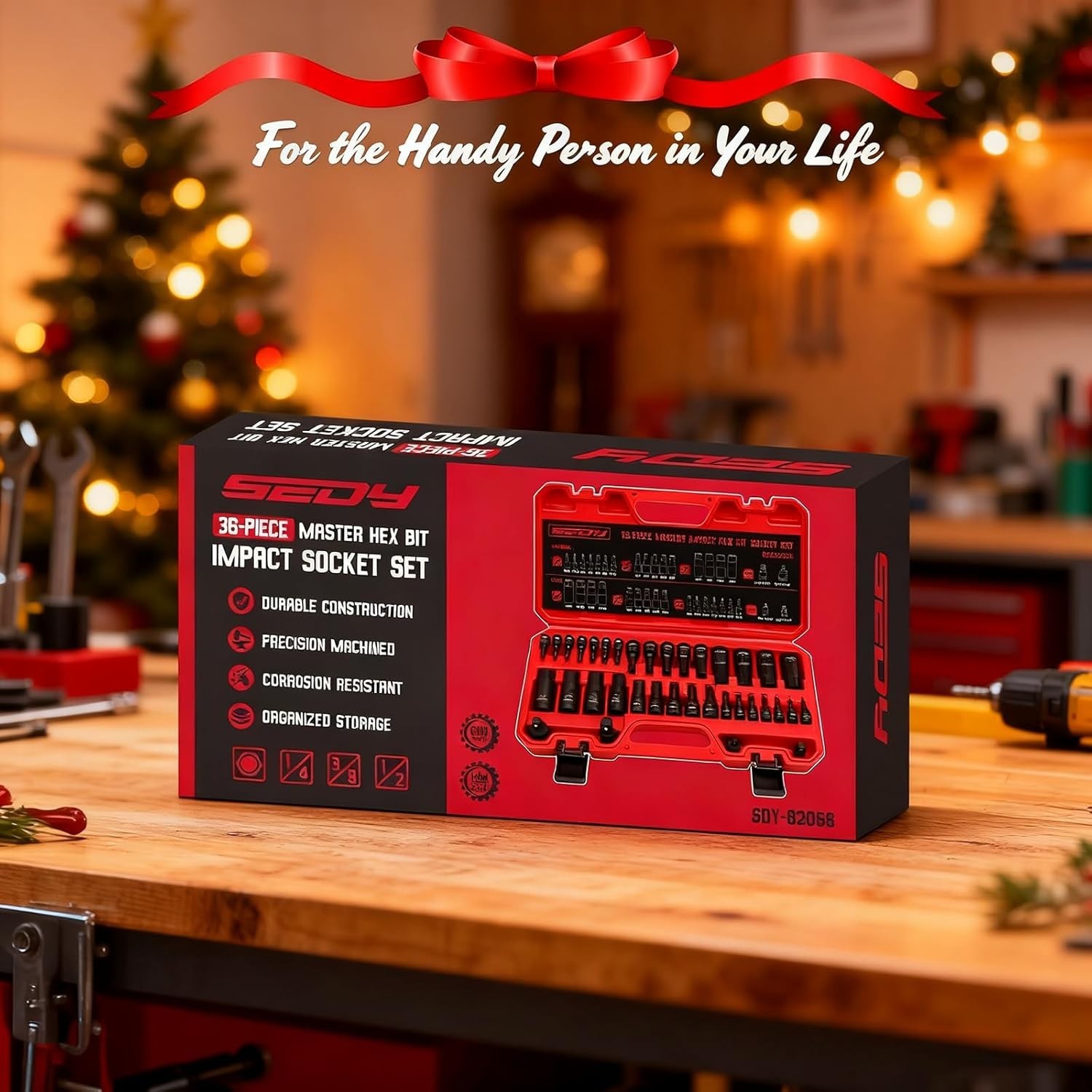 Durable 36-Piece Allen Impact Socket Set - Complete with Storage Case & Adapters