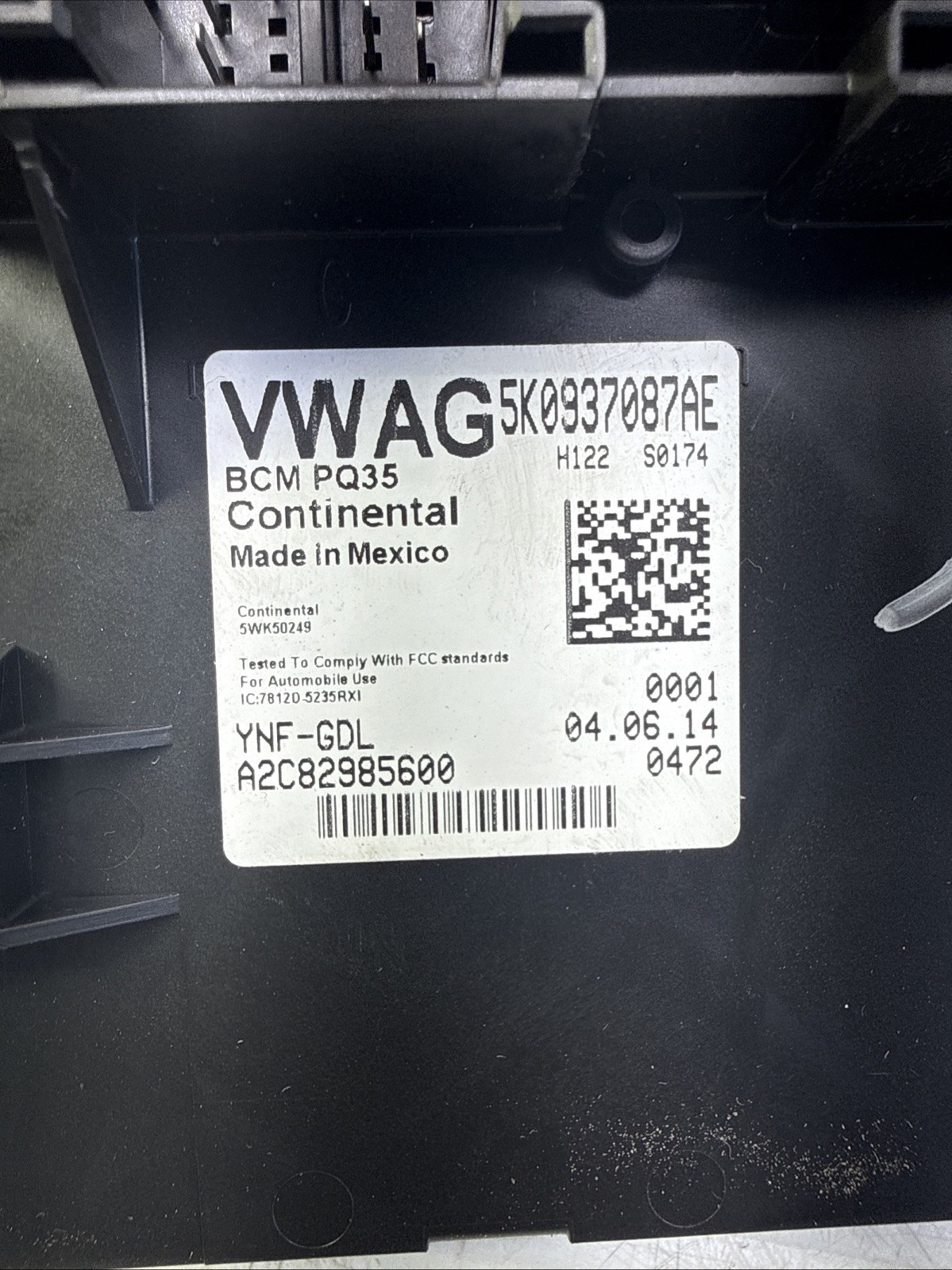 2012-2018 VW PASSAT BODY CONTROL MODULE BCM COMPUTER 5K0937087AE
