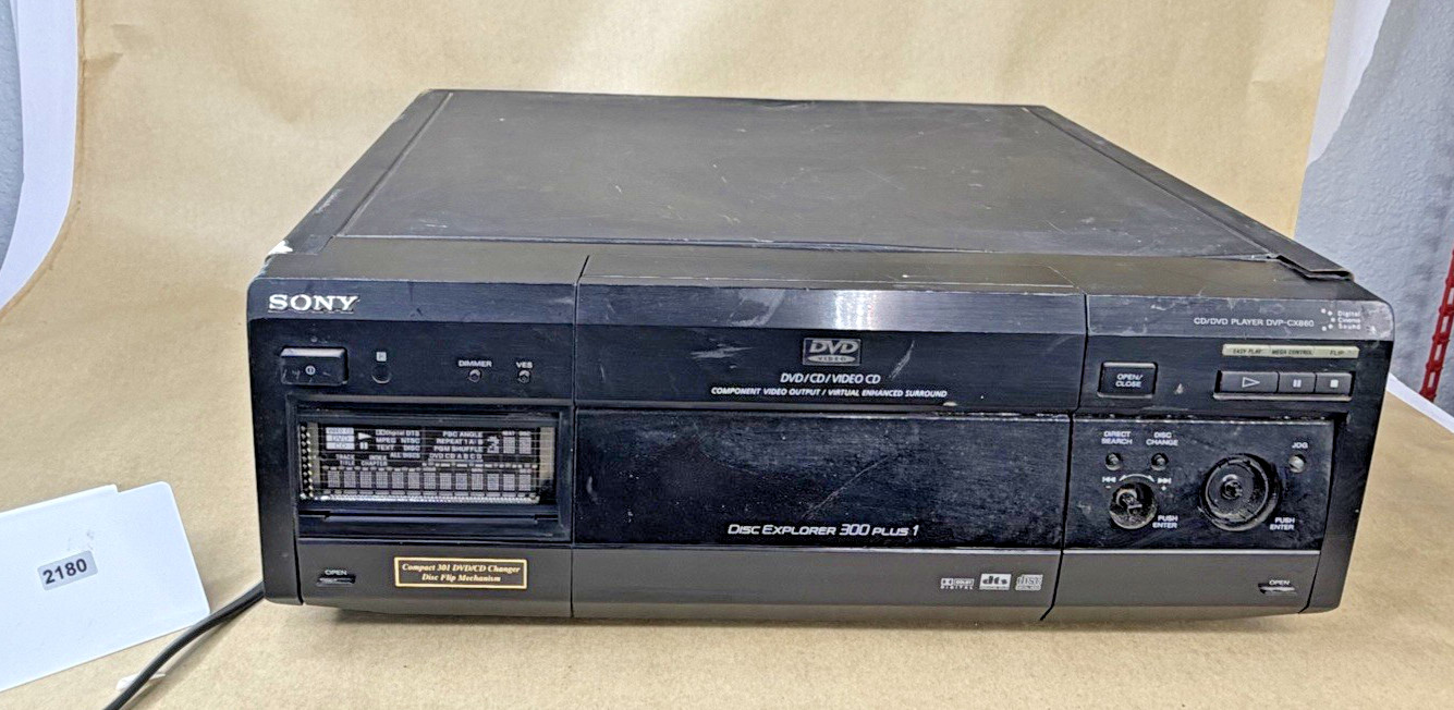 Sony DVP-CX860 300 Disc DVD CD Mega Changer Player Powers On Partial Test