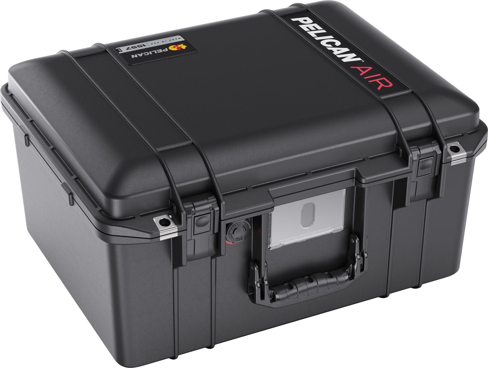 Black Pelican 1557 Air case  With Foam. Push button latches.