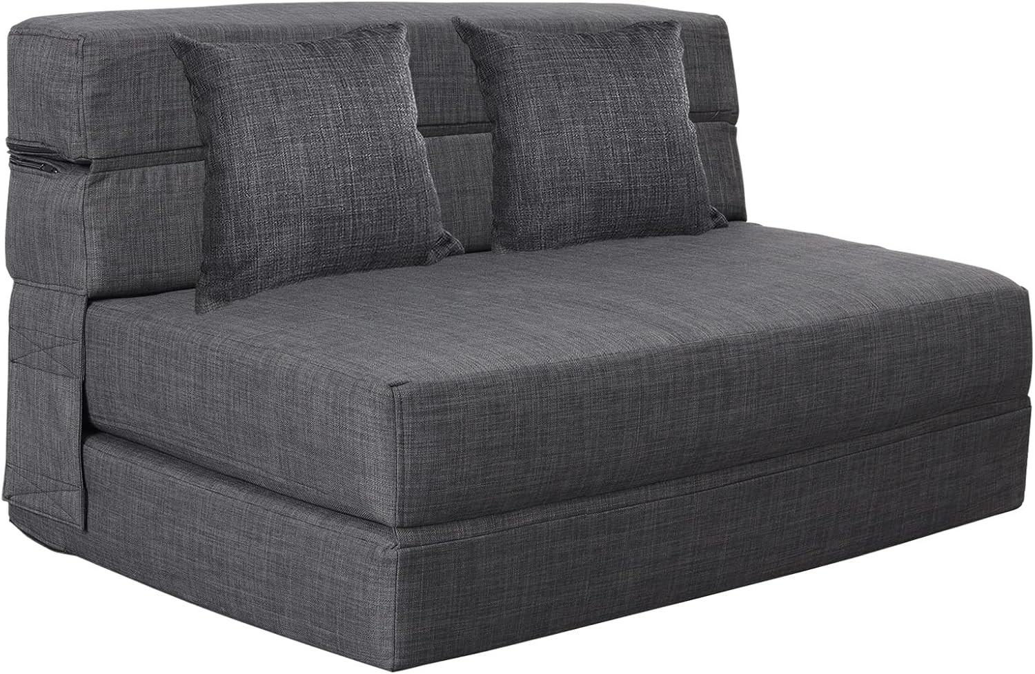 Folding Sofa Bed Single Size W/ Pillow Memory Foam Convertible Sleeper Chair