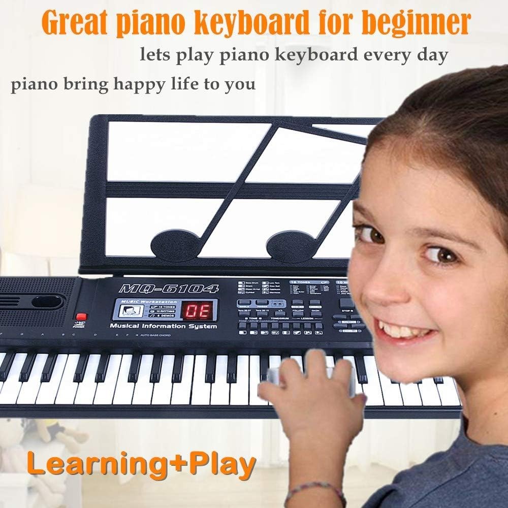 Compact 61-Key Electronic Piano with Multi-Function Features for Beginners