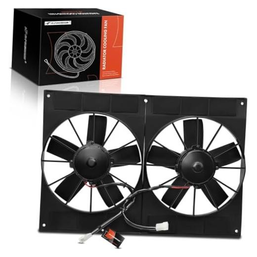 11'' 11 inch Dual Slim Fan Push Universal Electric Radiator Cooling Fan, 12V