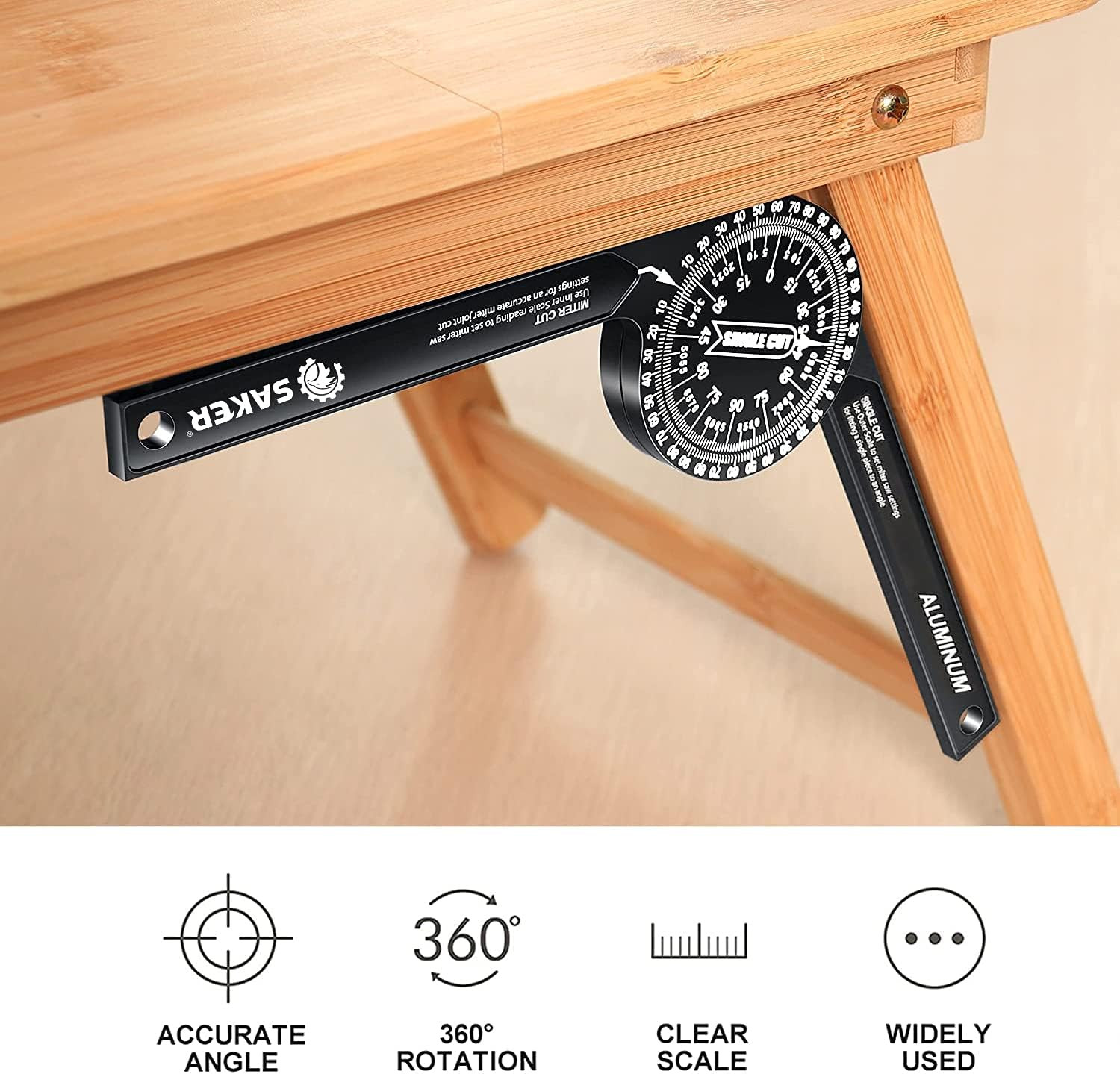 Miter Saw Protractor|7-Inch Aluminum Protractor Angle Finder Featuring Precision