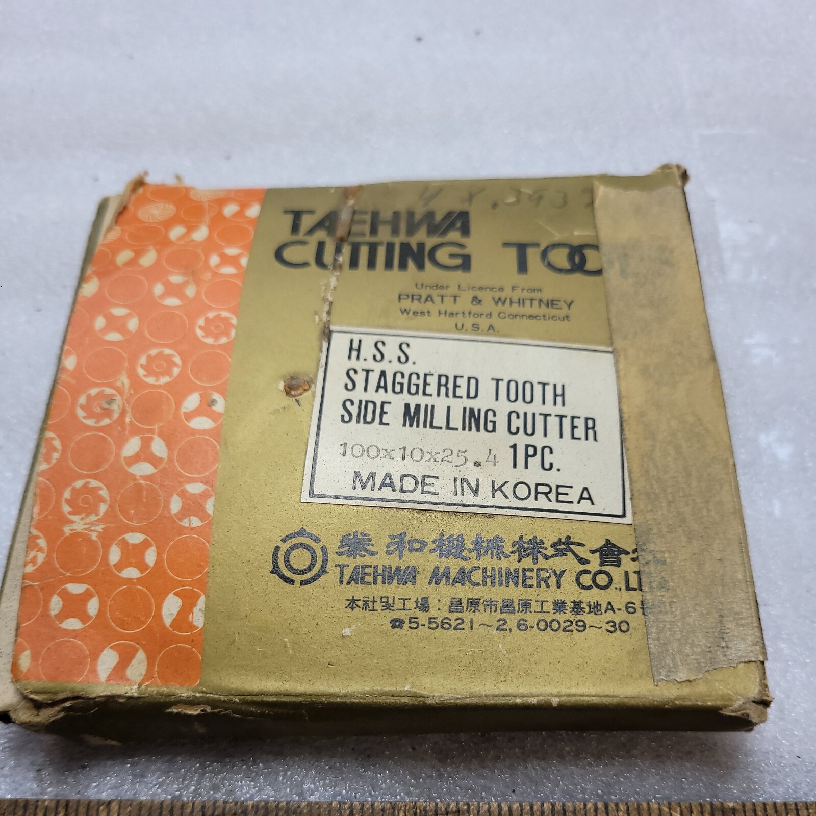 TAEHWA 100MM X 10MM" x 24.5MM STAGGERED TOOTH Side Milling Cutter NIB