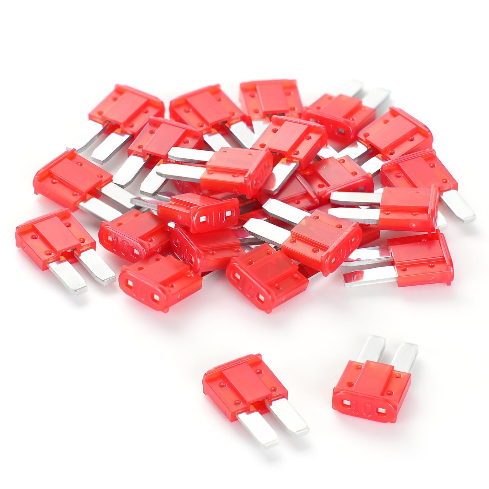 (25Pcs) 10 Amp Micro2 Car Fuses, 10A Automotive Blade Fuse for Red