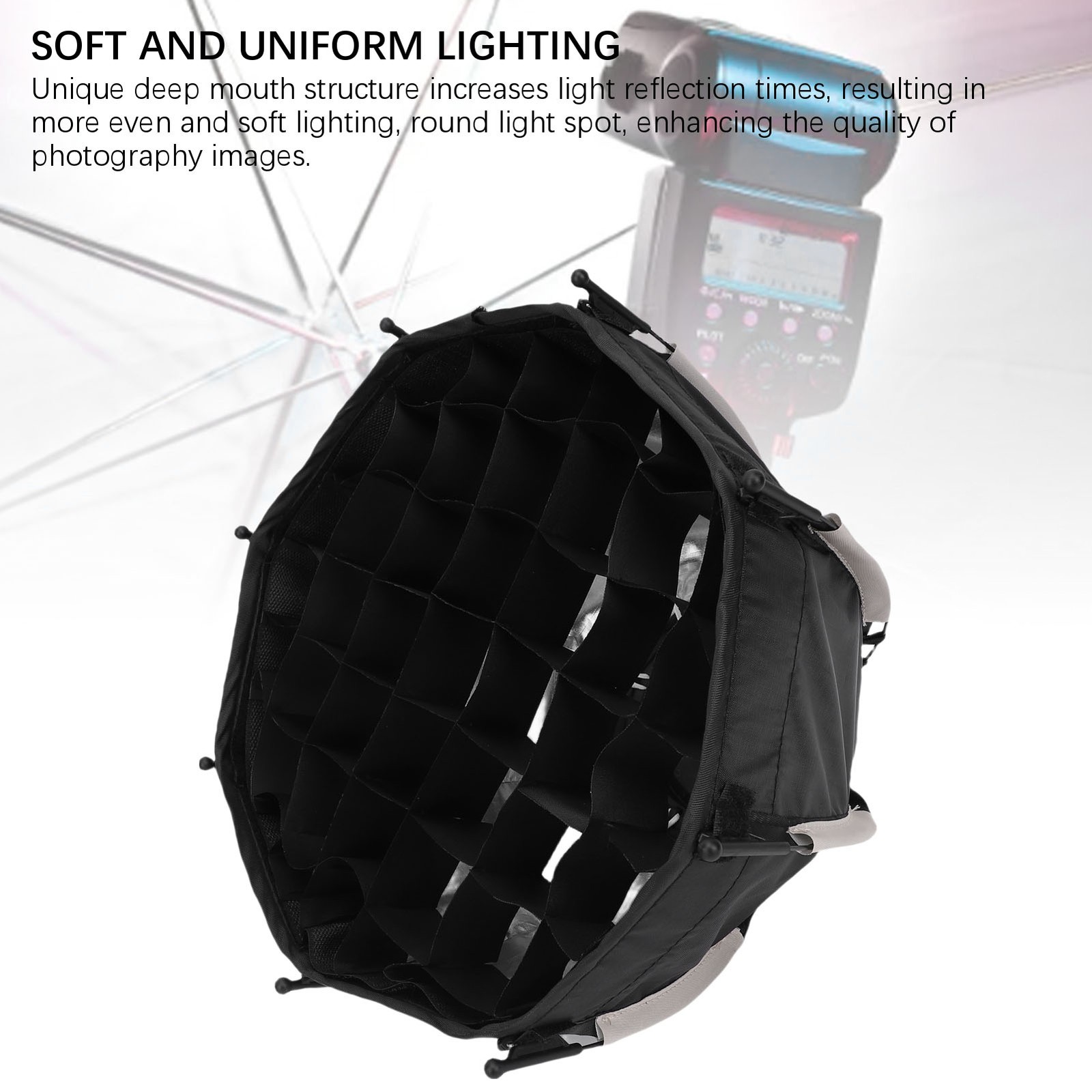 Portable Octagonal Softbox With Grid For Mount Fill Light GIPV