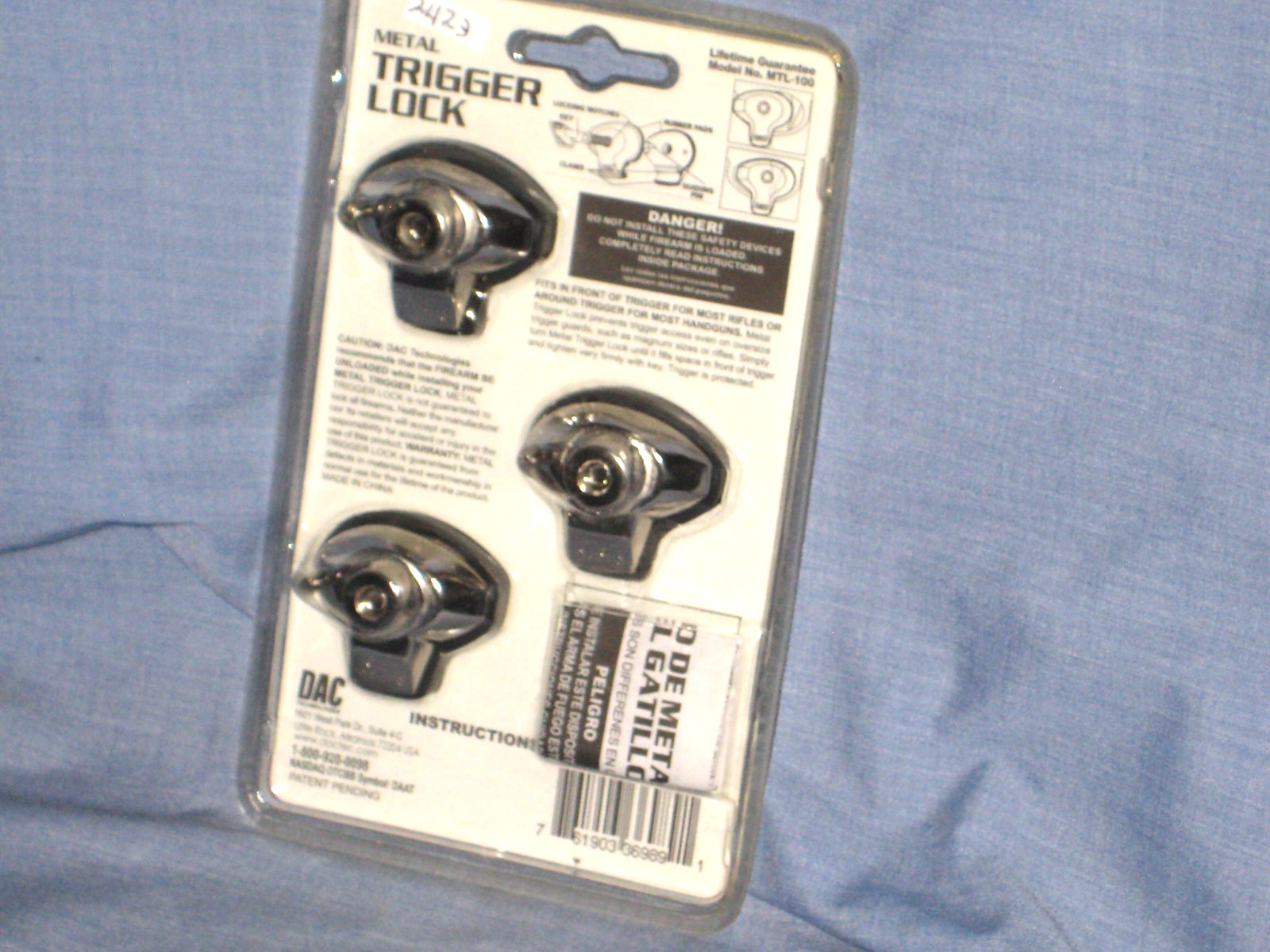 #2423* - DAC3-pc. Value Pack Rifle Shotgun Pistol Gun Trigger Locks MTL-100