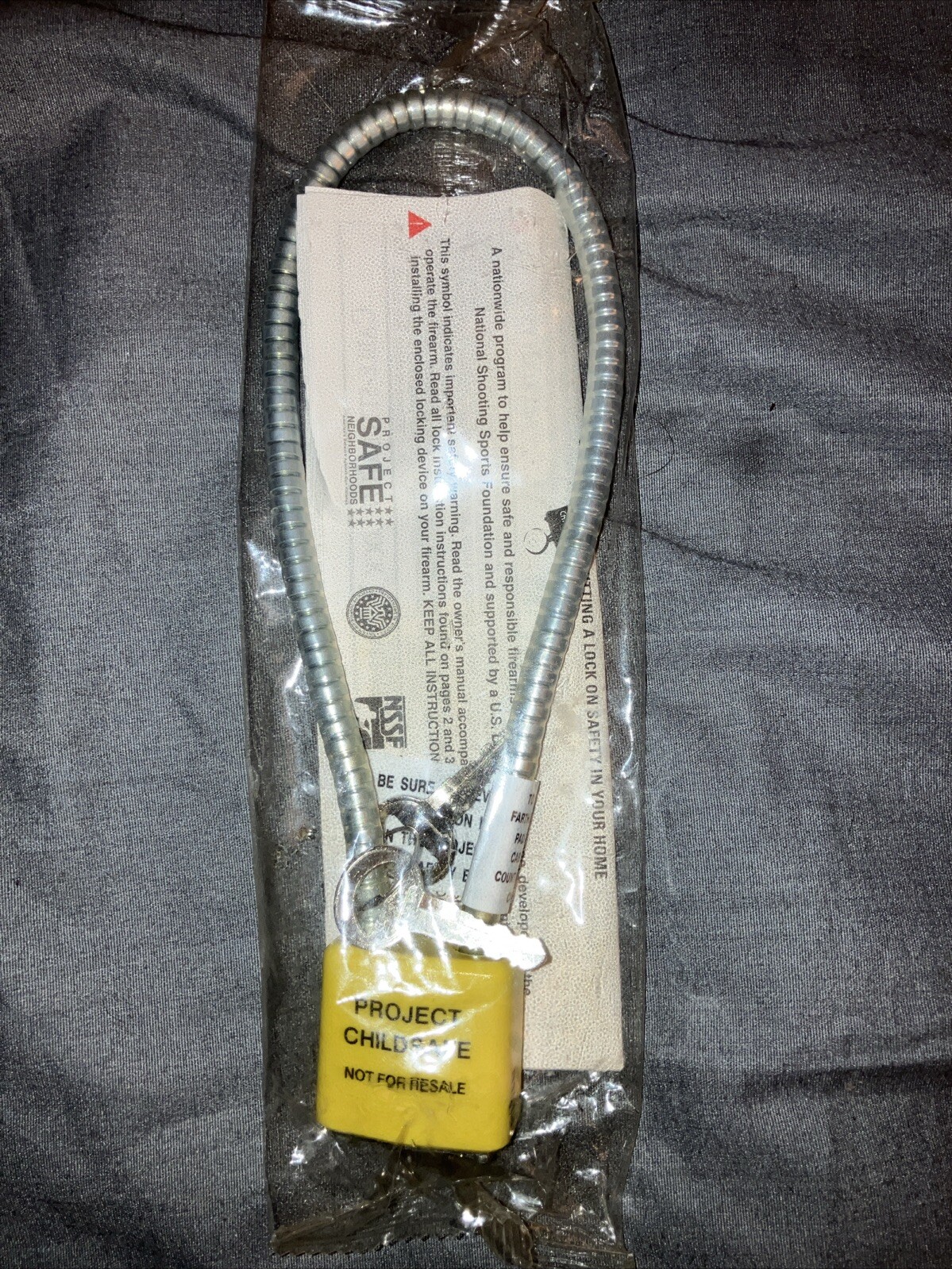 PROJECT CHILDSAFE Gun Lock CA Approved child safe cable padlock gun lock