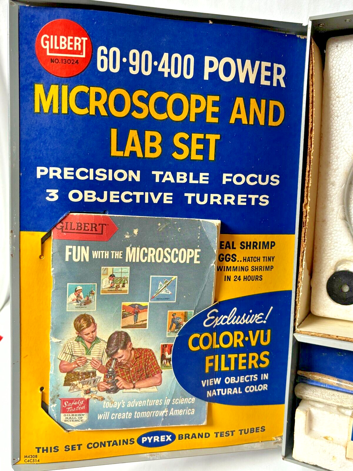 Gilbert Microscope and Lab Set Metal Case With Original Booklet And Accessories