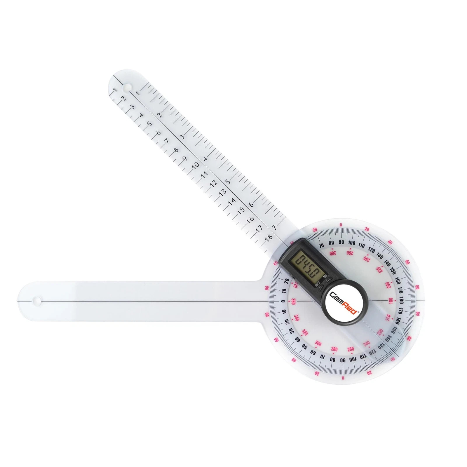 12 Inch Digital Goniometer 360 Degree Physical Therapy Plastic Protractor
