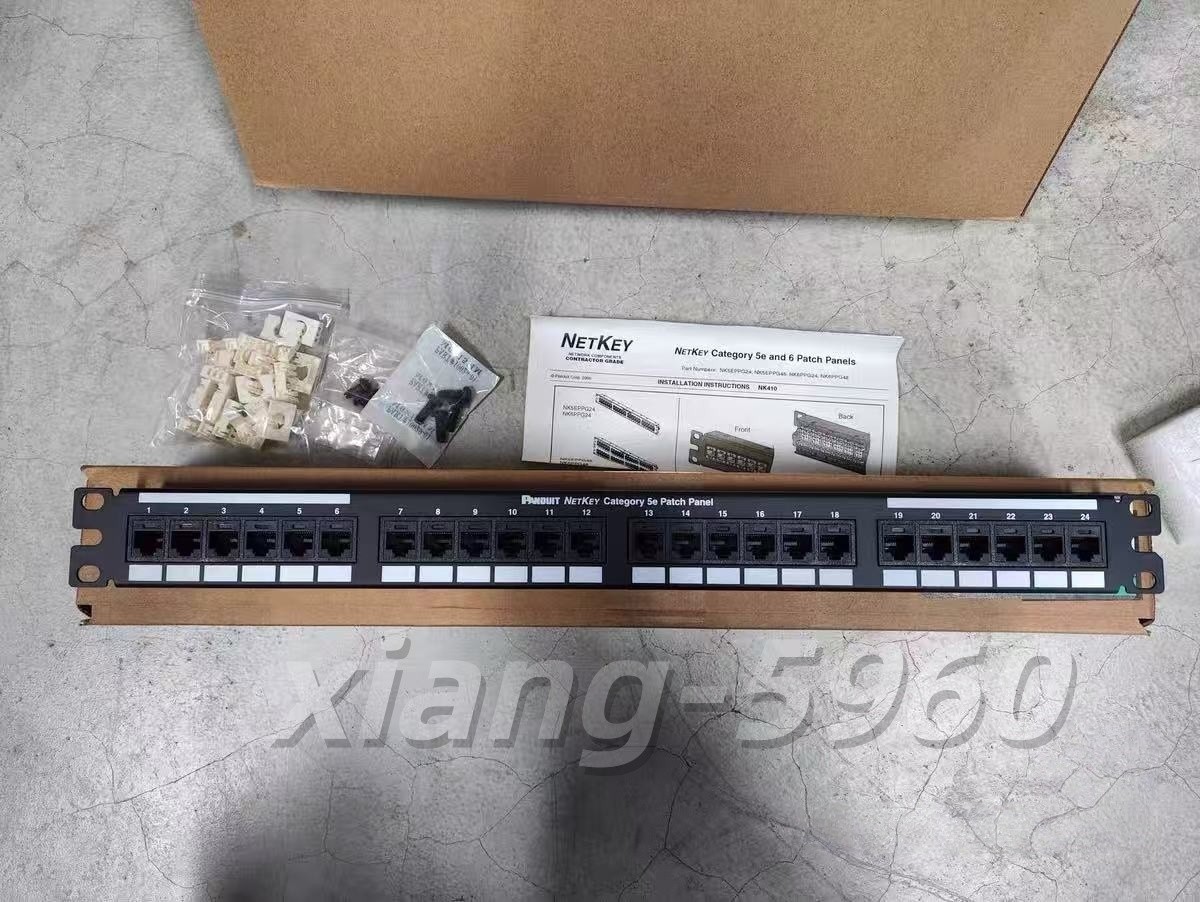 Panduit NK5EPPG24 Punchdown Patch Panel Category 5E, Flat, 24 Port, 1RU