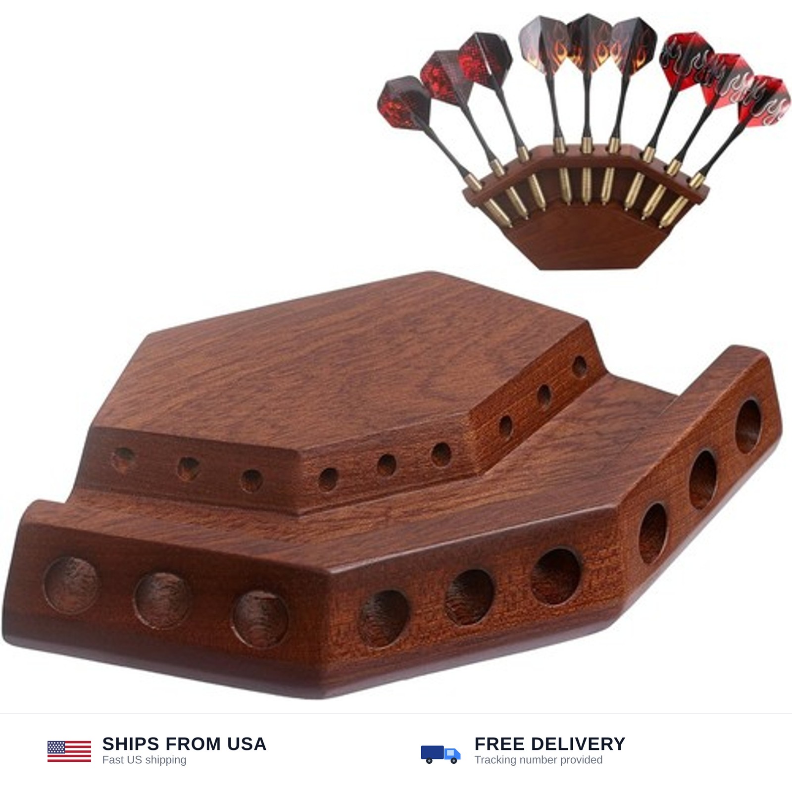 2 in 1 Dart Holder and Wall Dart Holder Made of Wood, Dart Holder, High-Quali...