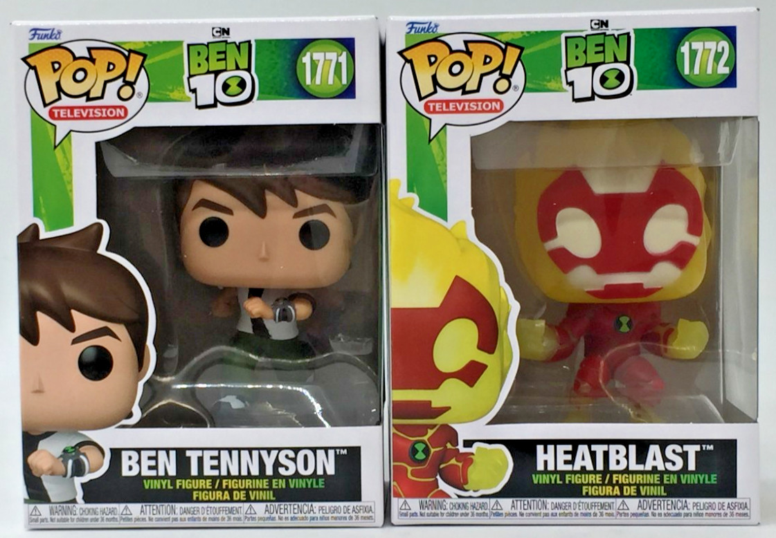 Funko Pop! Television Ben 10 Ben Tennyson #1771 Heatblast #1772 Set of 2 W/PP