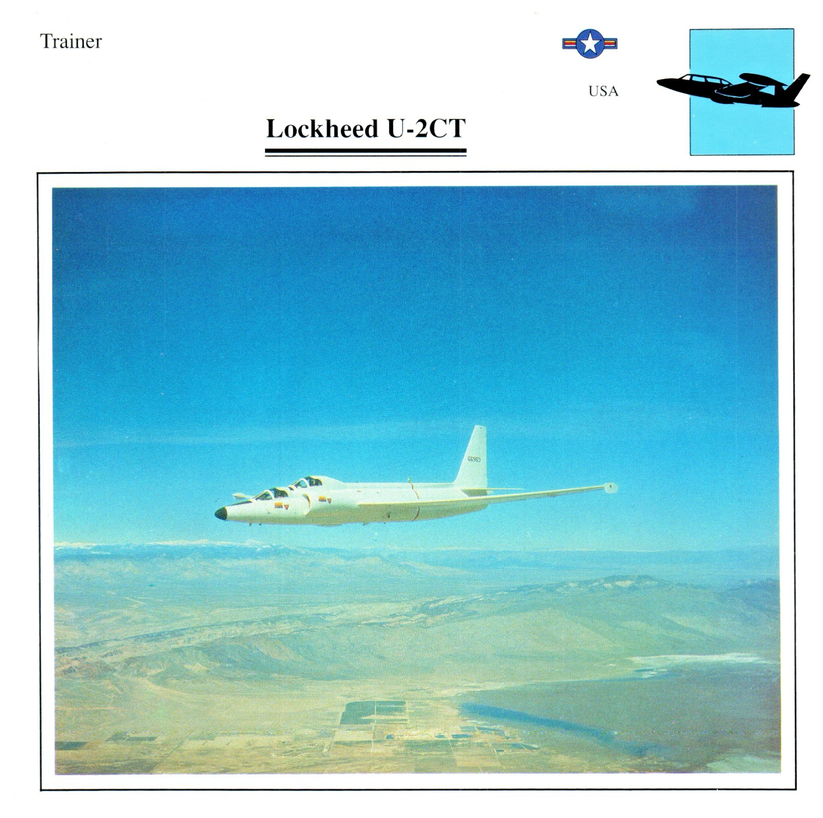 Lockheed U-2CT Edito service Military Aircraft Card USA