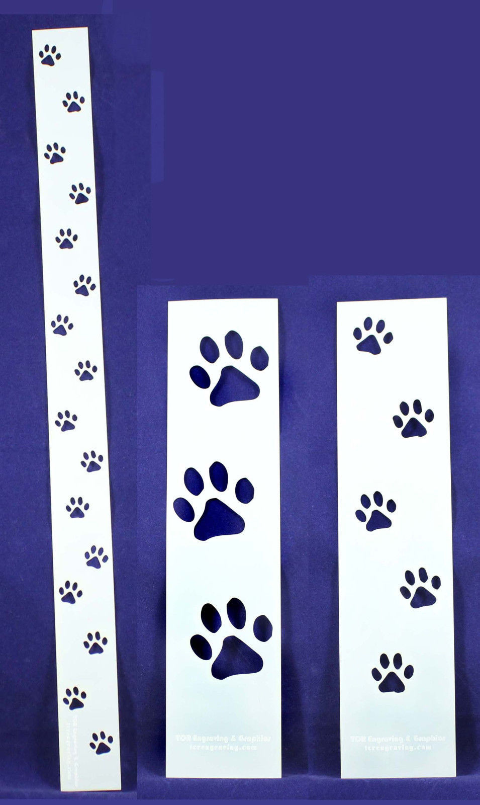 Dog Paw Tracks- 3 Pc Set- Stencils -14 mil Mylar Painting/Crafts/Borders