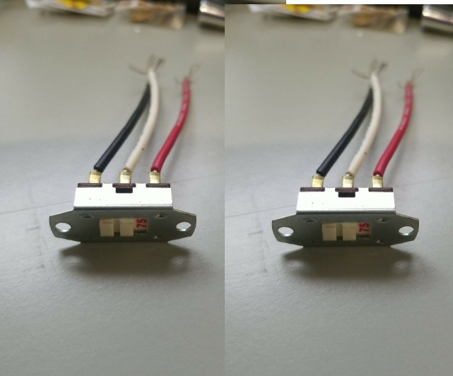 (2) pack Und Lab slide switch gf-1124-009 11A AC .5A DC 125V w/ pigtails 20 75