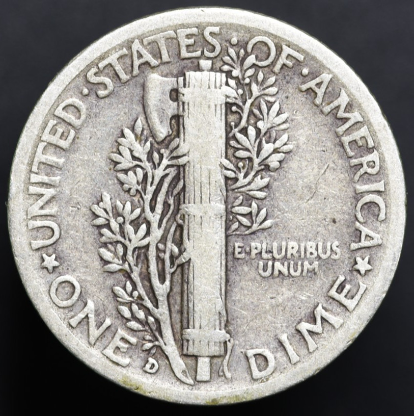 1939-D 10c Mercury Dime VF 90% Silver (#8857)