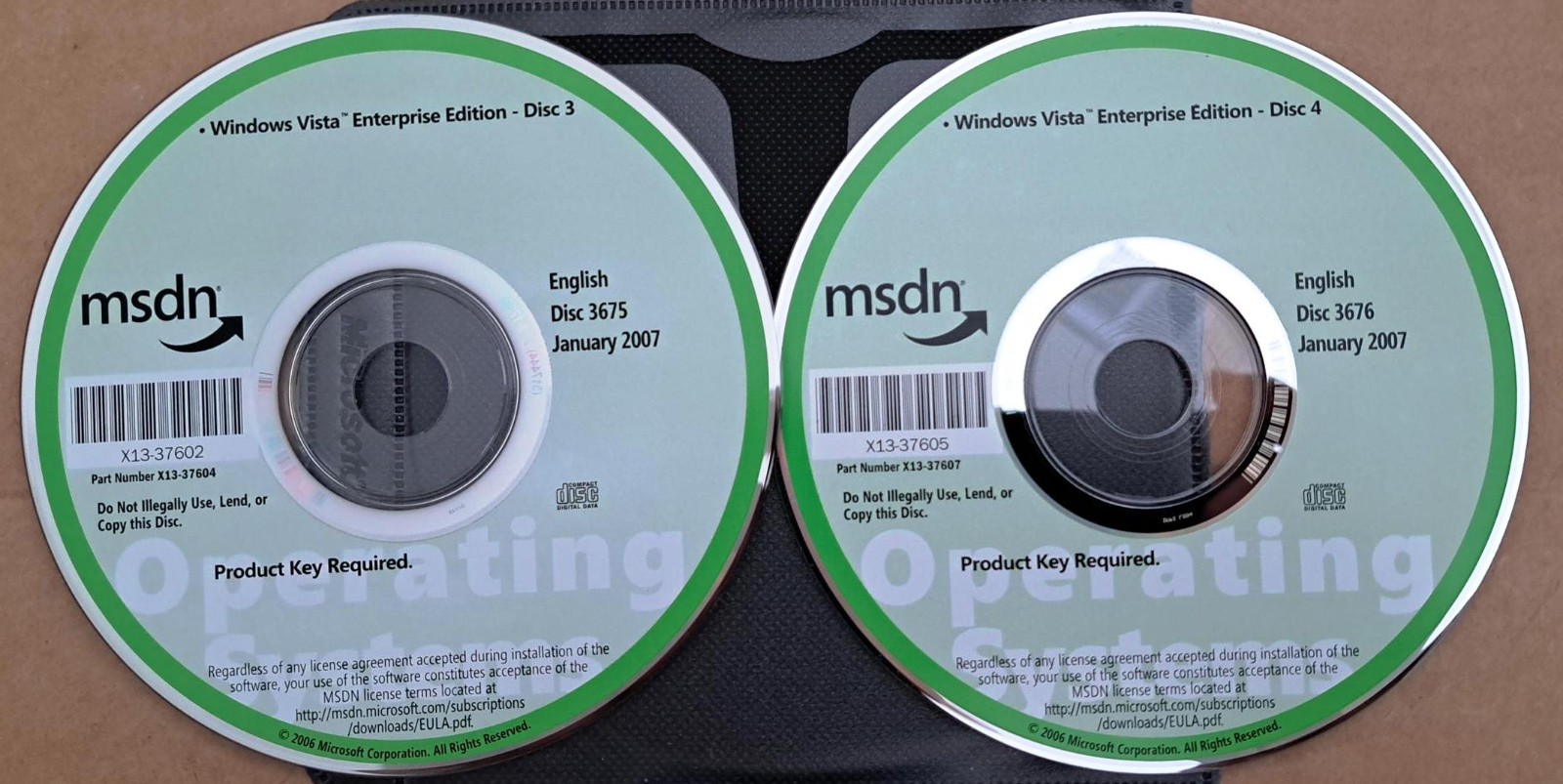 Windows Vista Enterprise Edition Full Version w/ 2 Keys License for 2 PCs