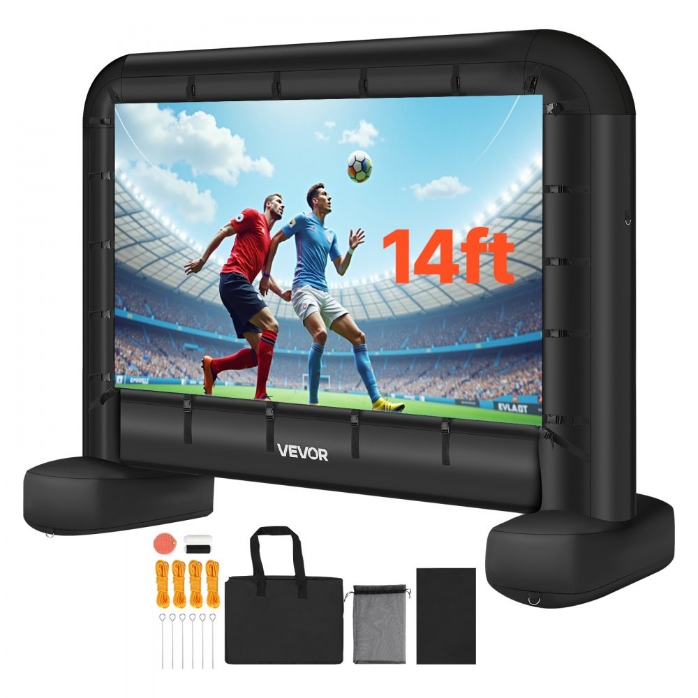 14 Ft Inflatable Movie Screen Outdoor Projector Screen 600D Washable Fast Quiet