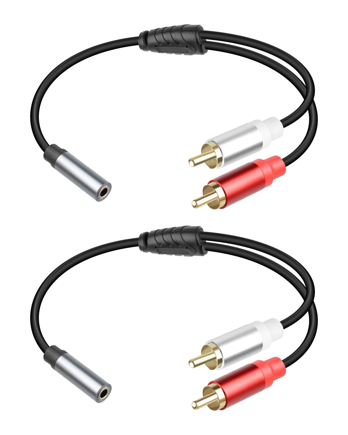 RIIEYOCA 3.5 mm Female to 2 RCA Male Cable, 1/8 3.5mm female 2RCA male