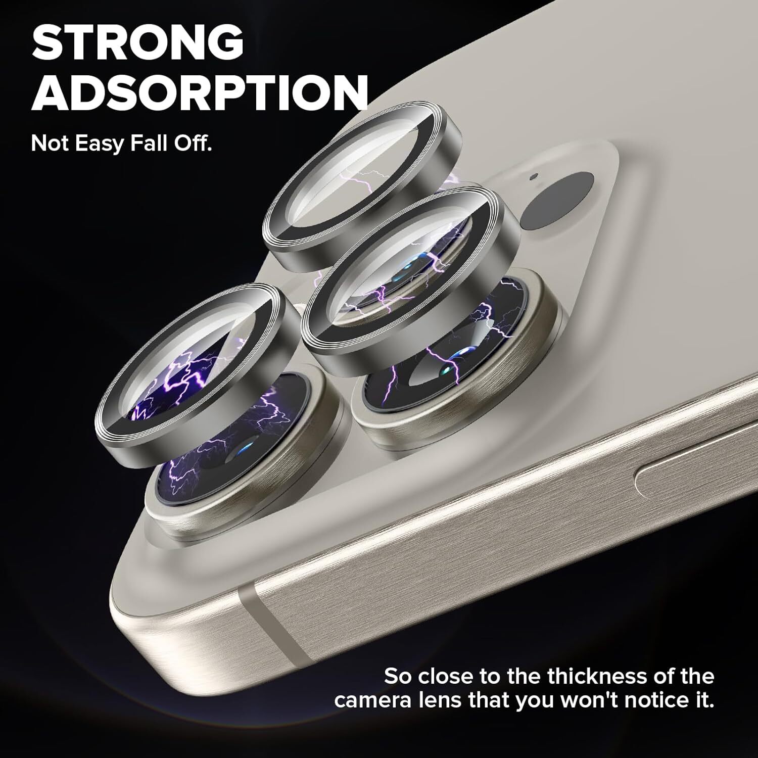 For iPhone 16 15 Pro Max Plus Metal Ring Tempered Glass HD Camera Lens Protector