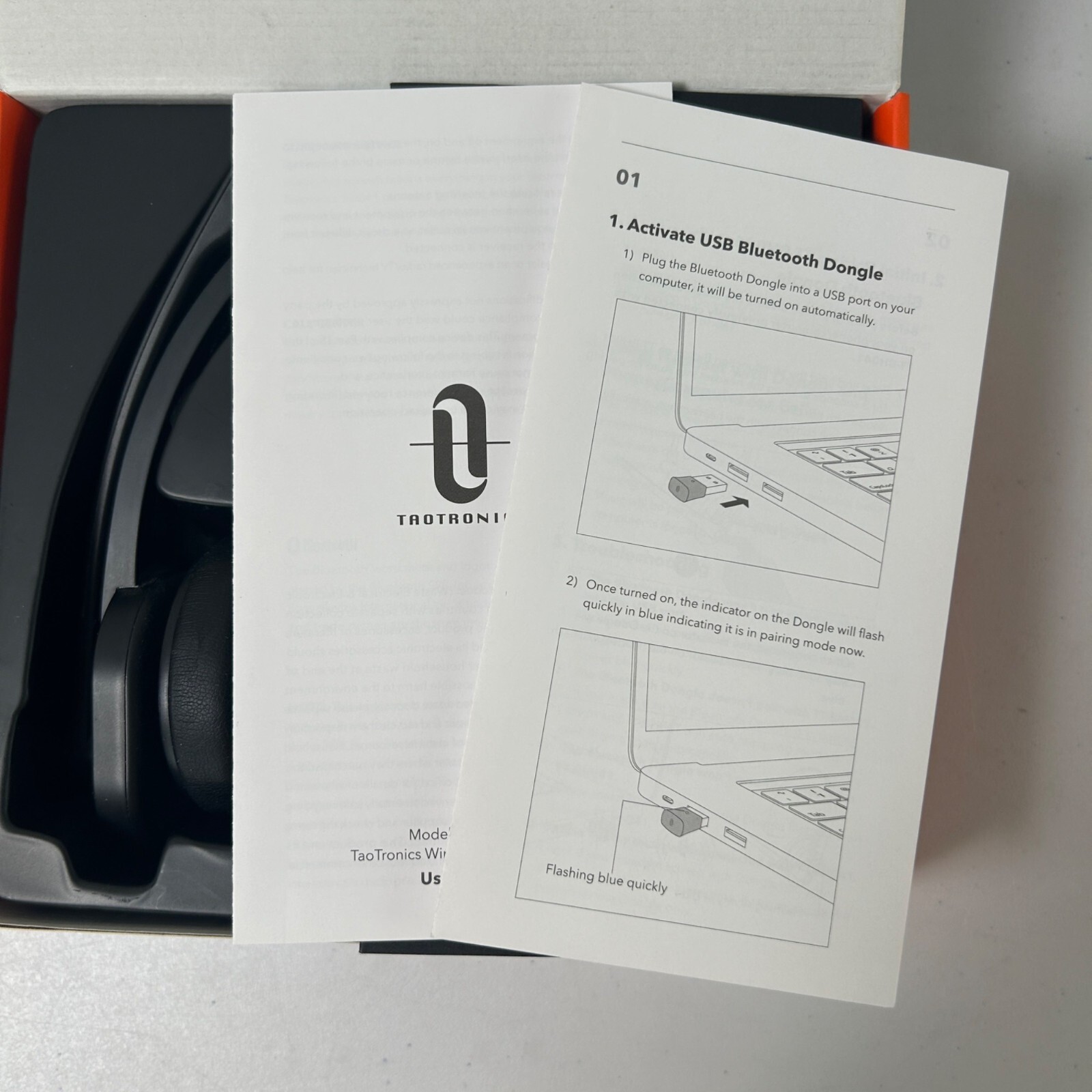 TaoTronics TT-BH041 Wireless Bluetooth Mono Headset Microphone USB Adapter