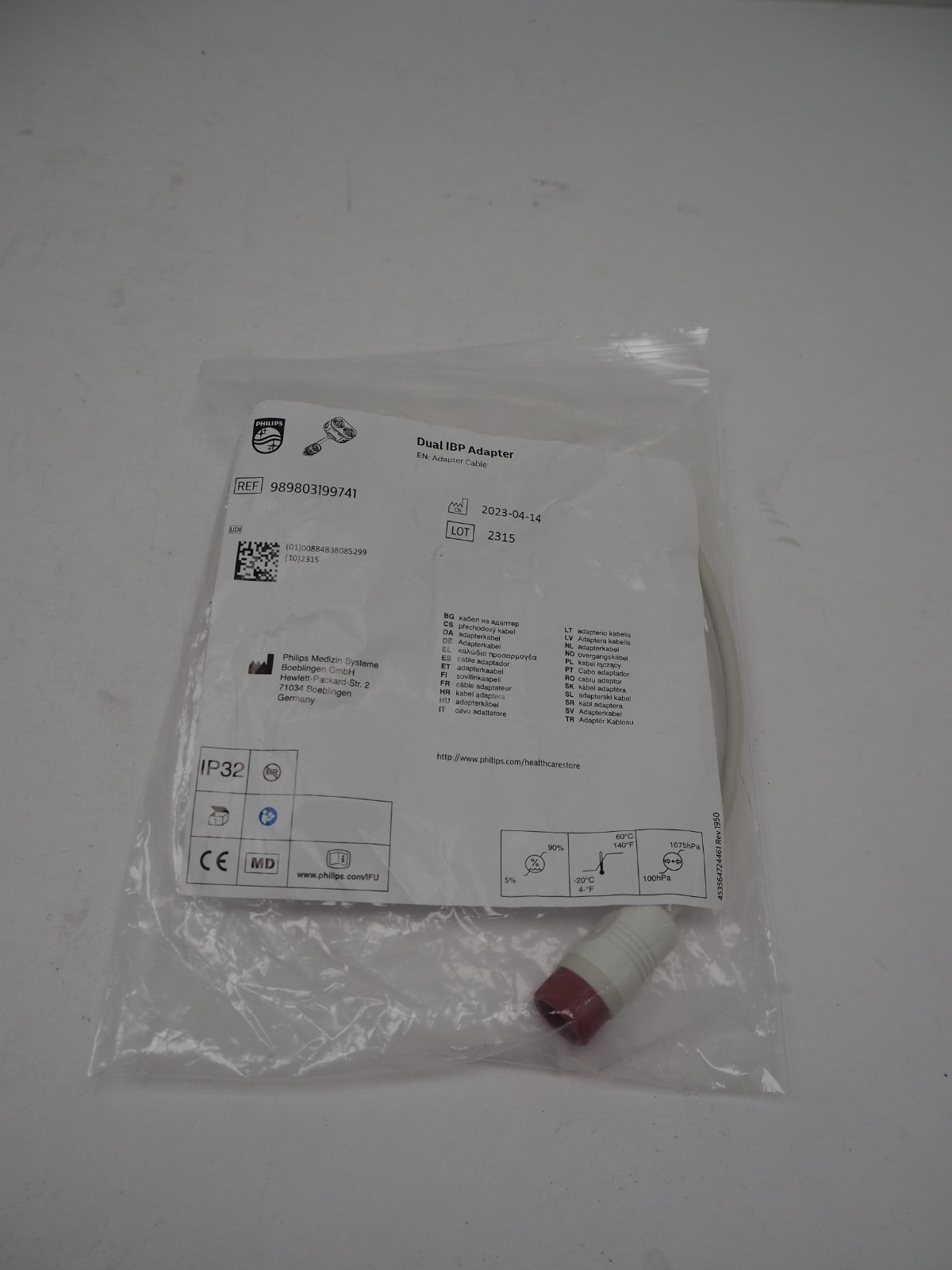 Philips Dual Invasive Blood Pressure IBP Adapter 989803199741 BRAND NEW