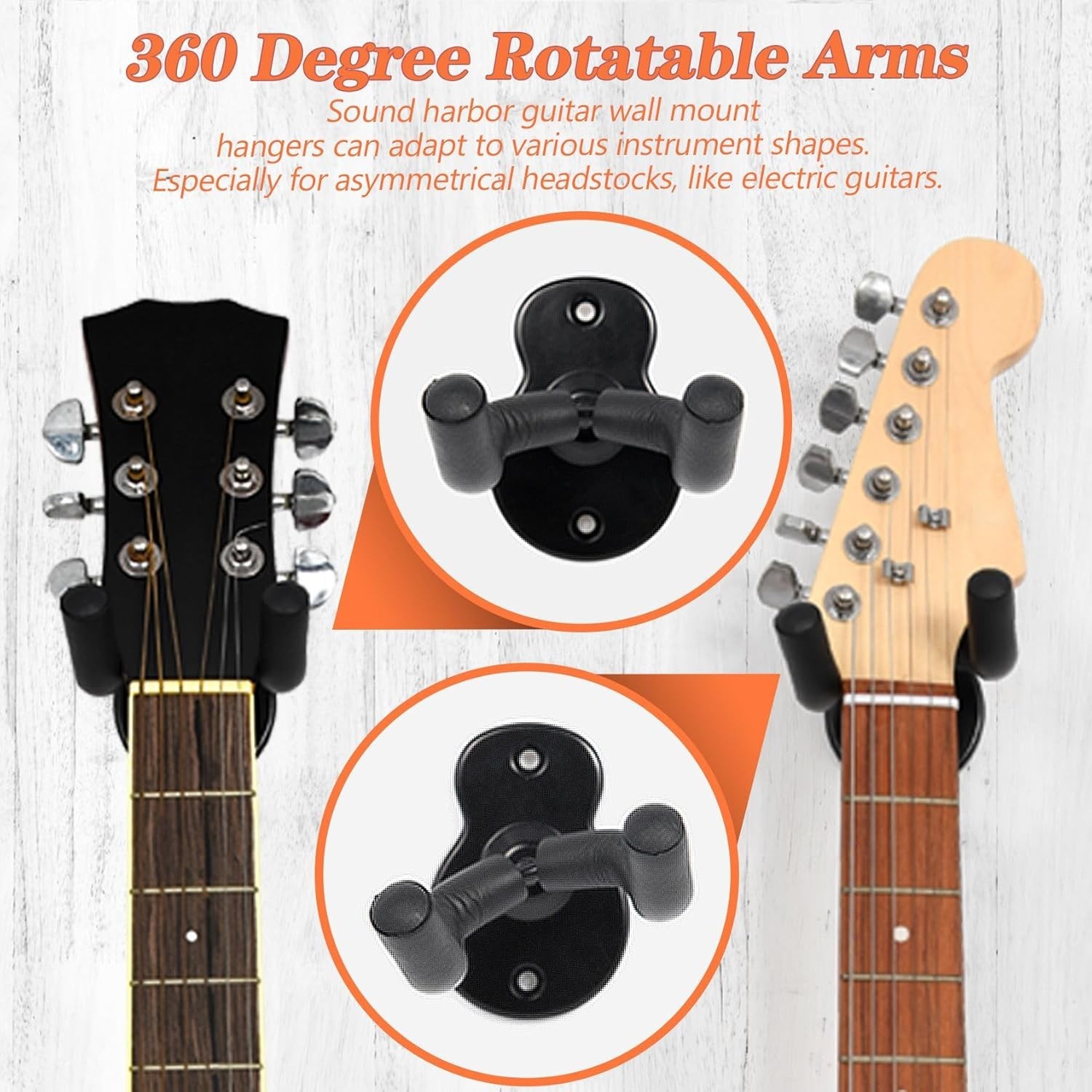 10 Pack Guitar Wall Mounts - Versatile Instrument Display
