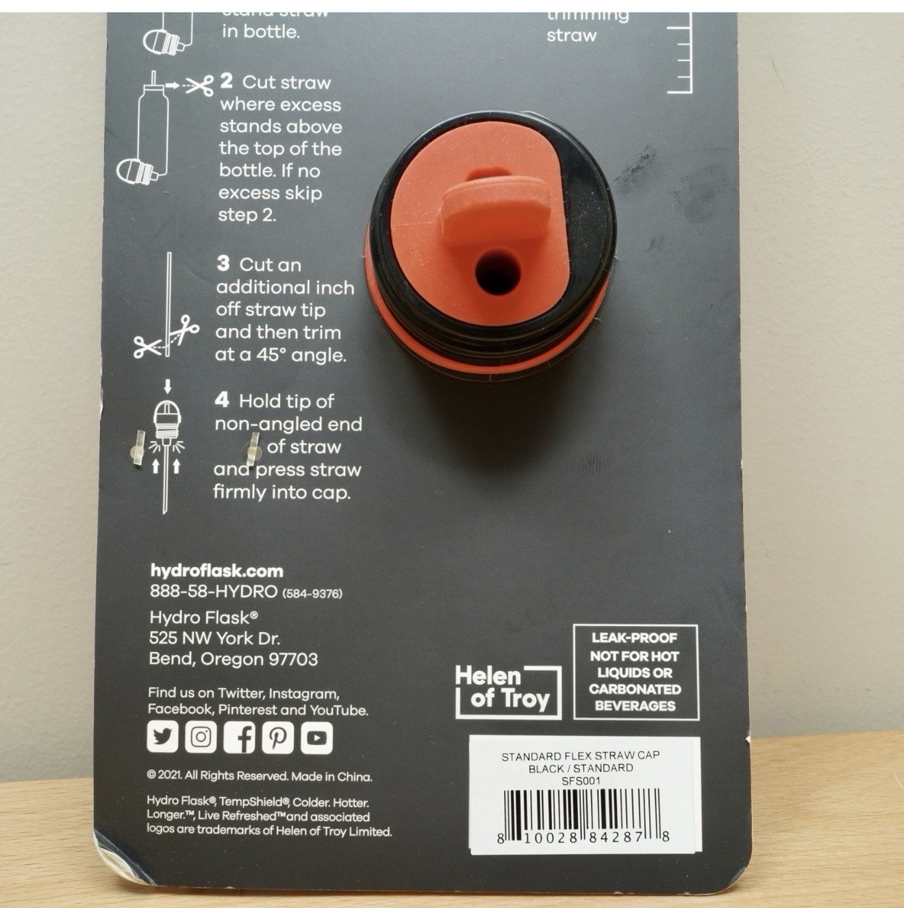 HYDRO FLASK Standard Mouth FLEX STRAW CAP w/ Two Replacement Straws