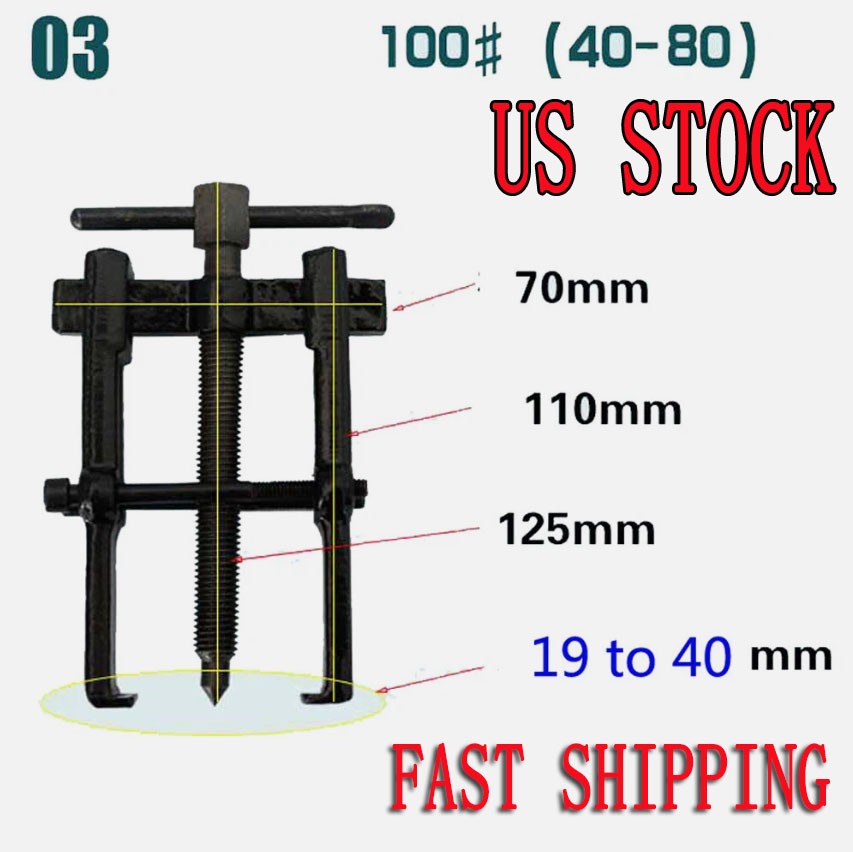 Two Jaw Twin Legs Bearing Gear Removal Kit Puller Remover Hand Tool 19 to 40mm