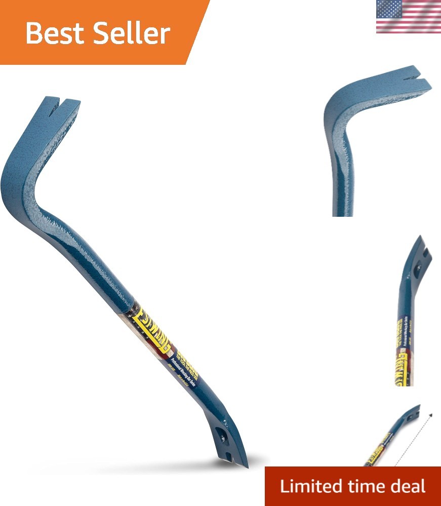 Gooseneck Wrecking Bar PRO - 24"  Made Pry Bar with Angled Chisel End & Forge...