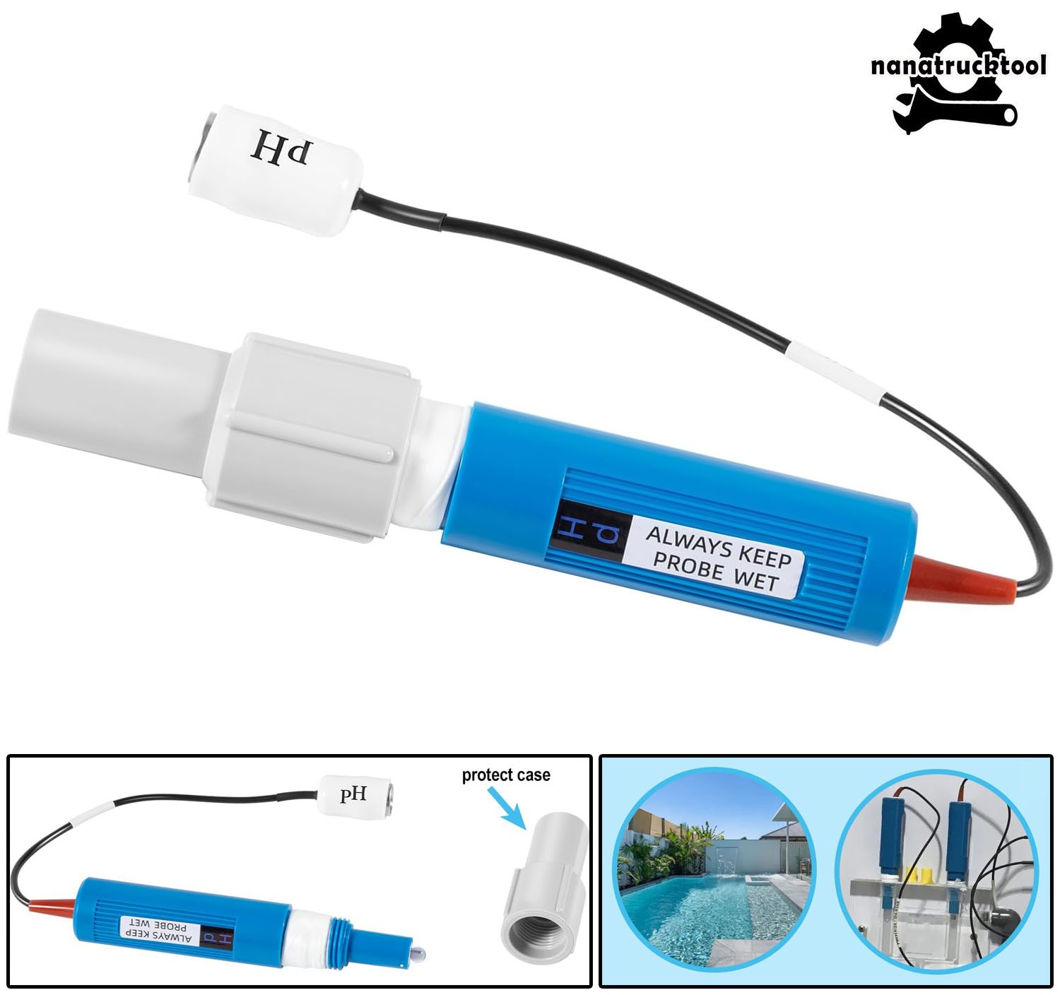 For Hayward Sense and Dispense, Salt Chlorine Generator PH Probe GLX-Probe-PH