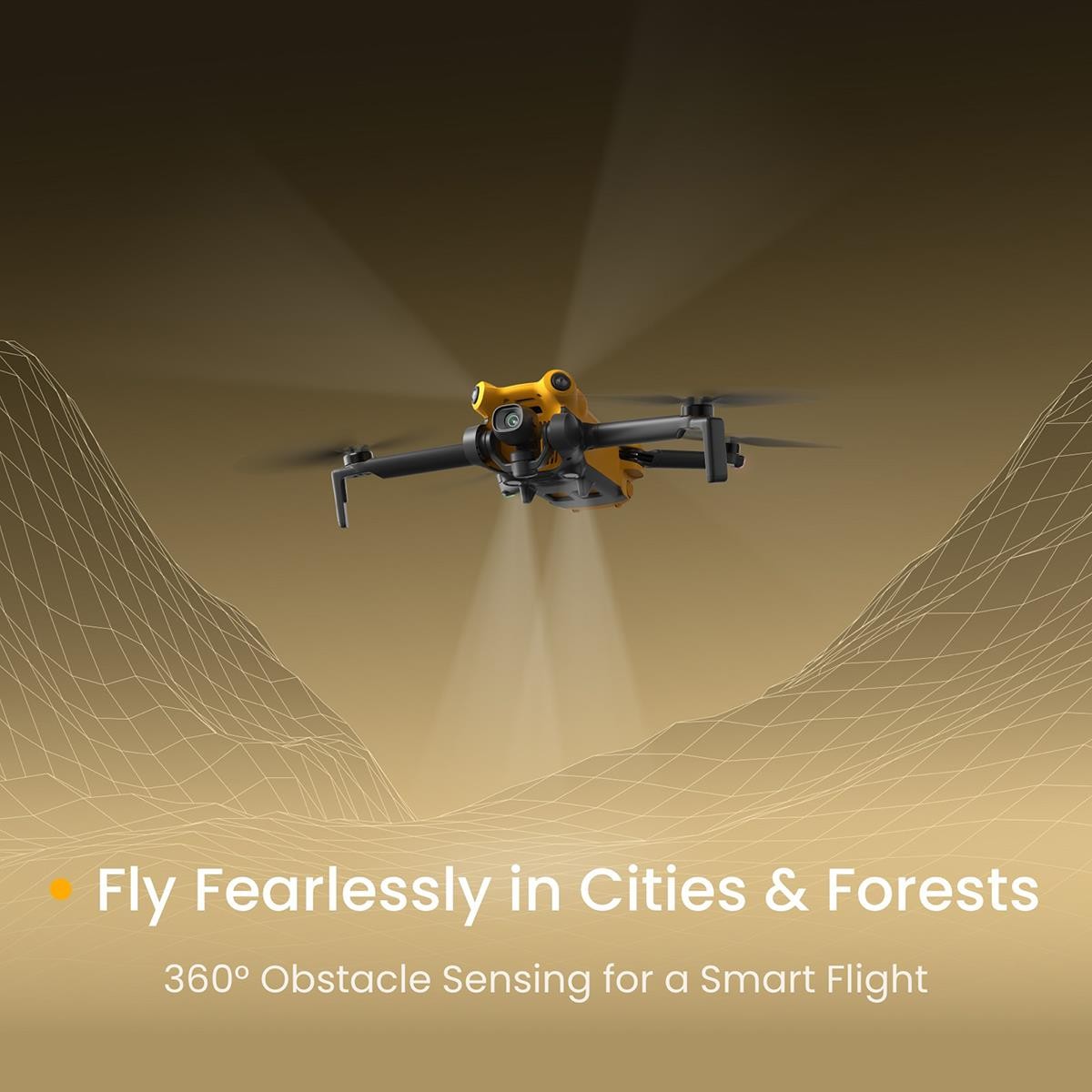 Skyrover X1 4K Drone with Smart Remote Controller, Yellow