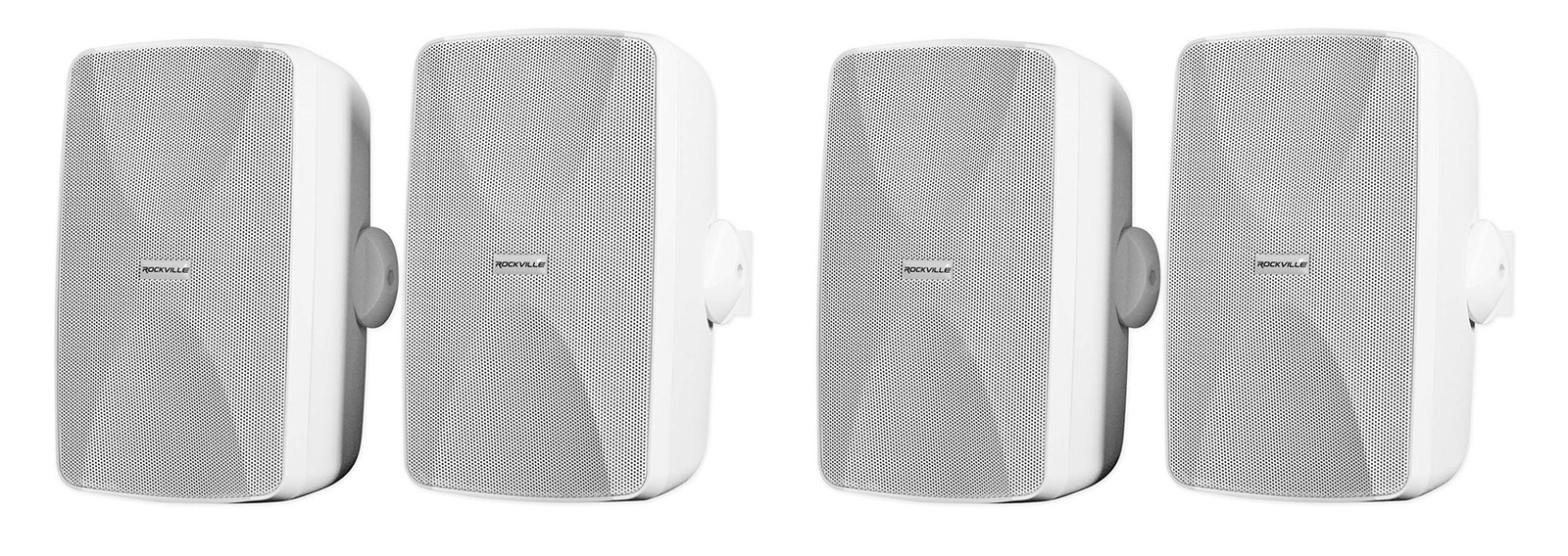 (4) Rockville WET-7020W White 70V 5.25" Commercial Indoor/Outdoor Wall Speakers