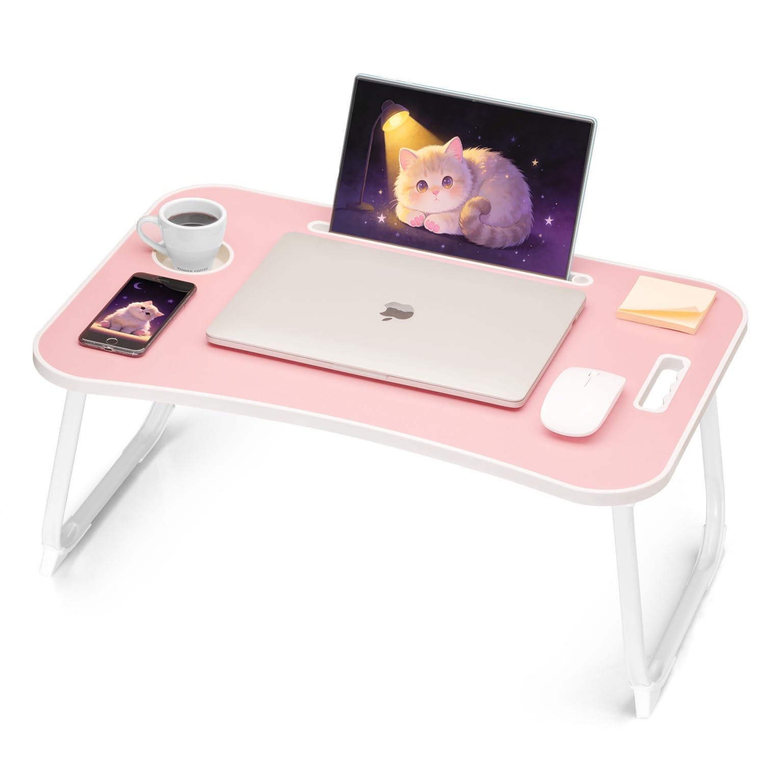 Folding Lap Desk Bed Desk Laptop Table Tray, Breakfast Serving Tray, Portable...