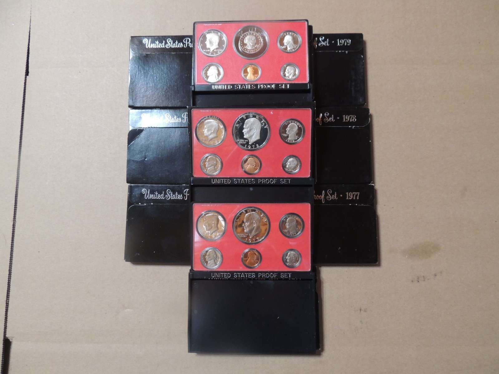 1977 1978 1979 UNITED STATES PROOF SETS IN ORIGINAL PACKAGING