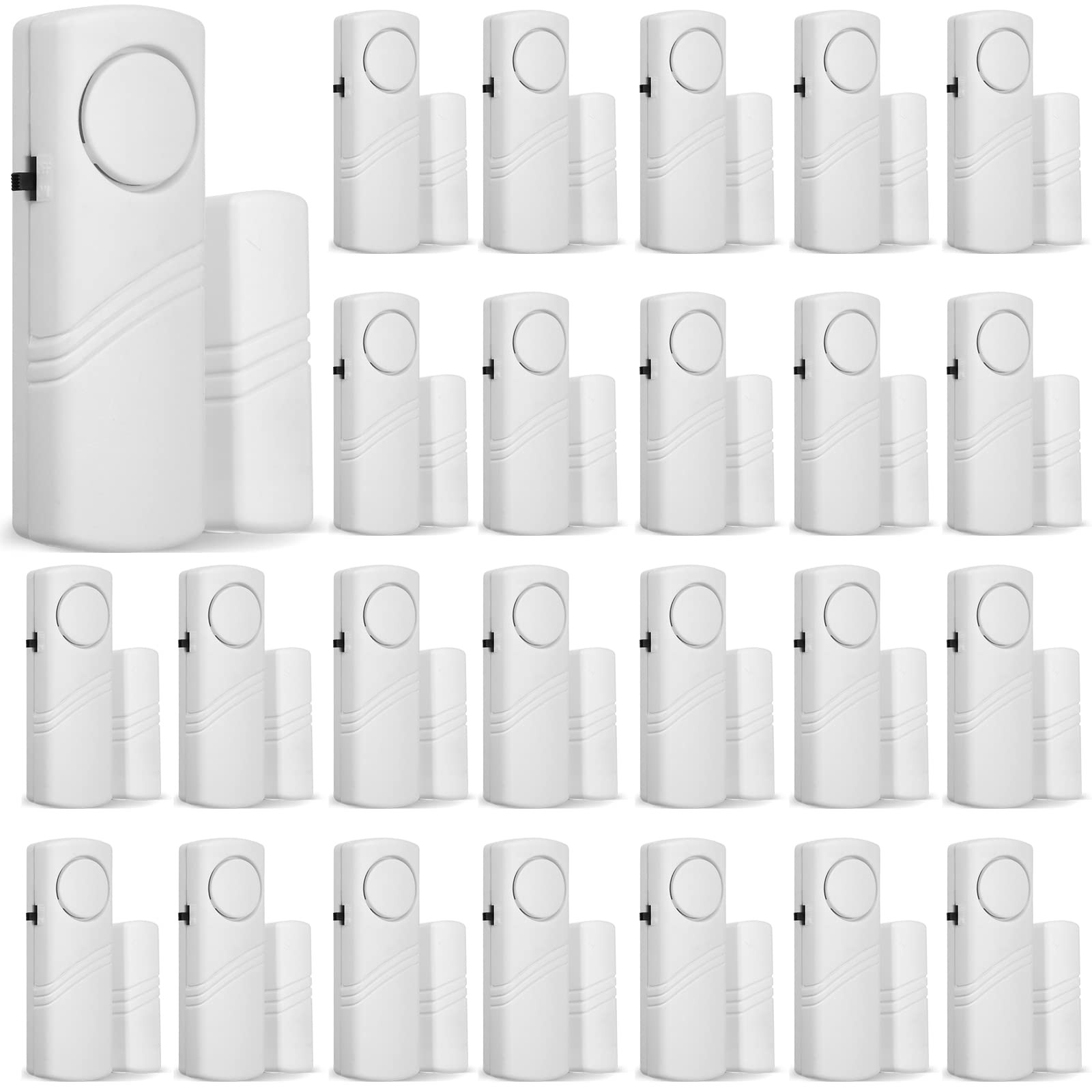 Xuhal 24 Pcs Door Window Alarm for Home Security Bulk Wireless white
