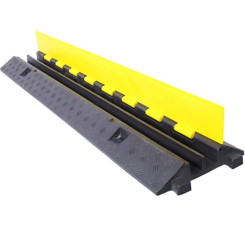 11000 Lbs. Load Capacity 2 Channels Rubber Modular Speed Bump Cable Protector Ra