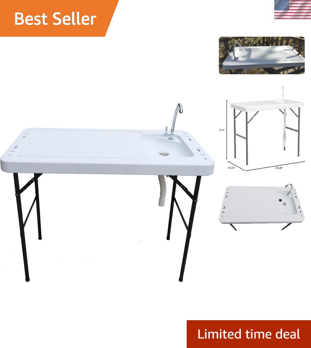 All-in-One Fish and Game Cleaning Station with Measuring Tool and Faucet