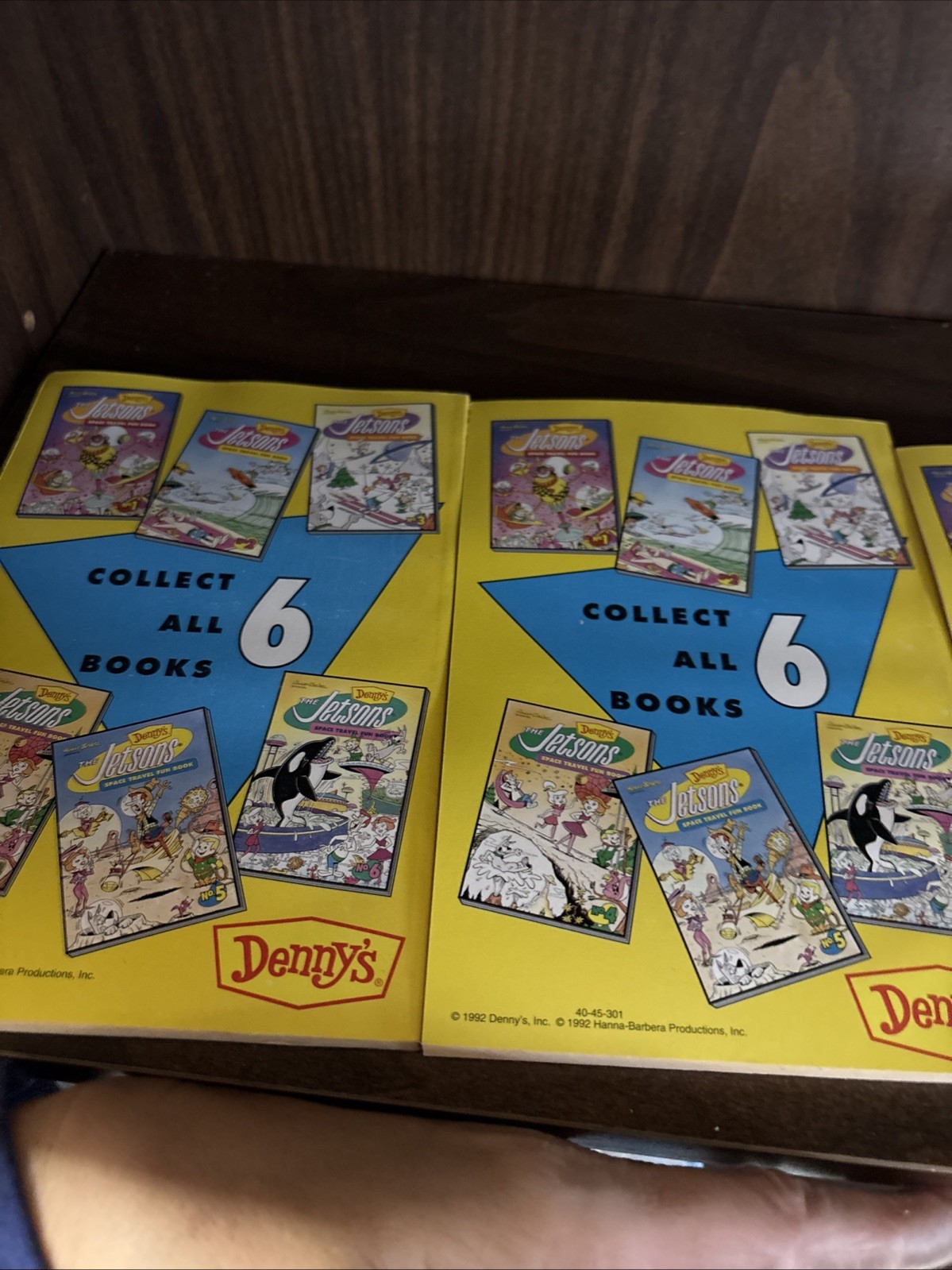 LOT OF 6 JETSONS FUN BOOK SPACE MENU DENNY'S RESTAURANT 1992 Completed Set 1-6