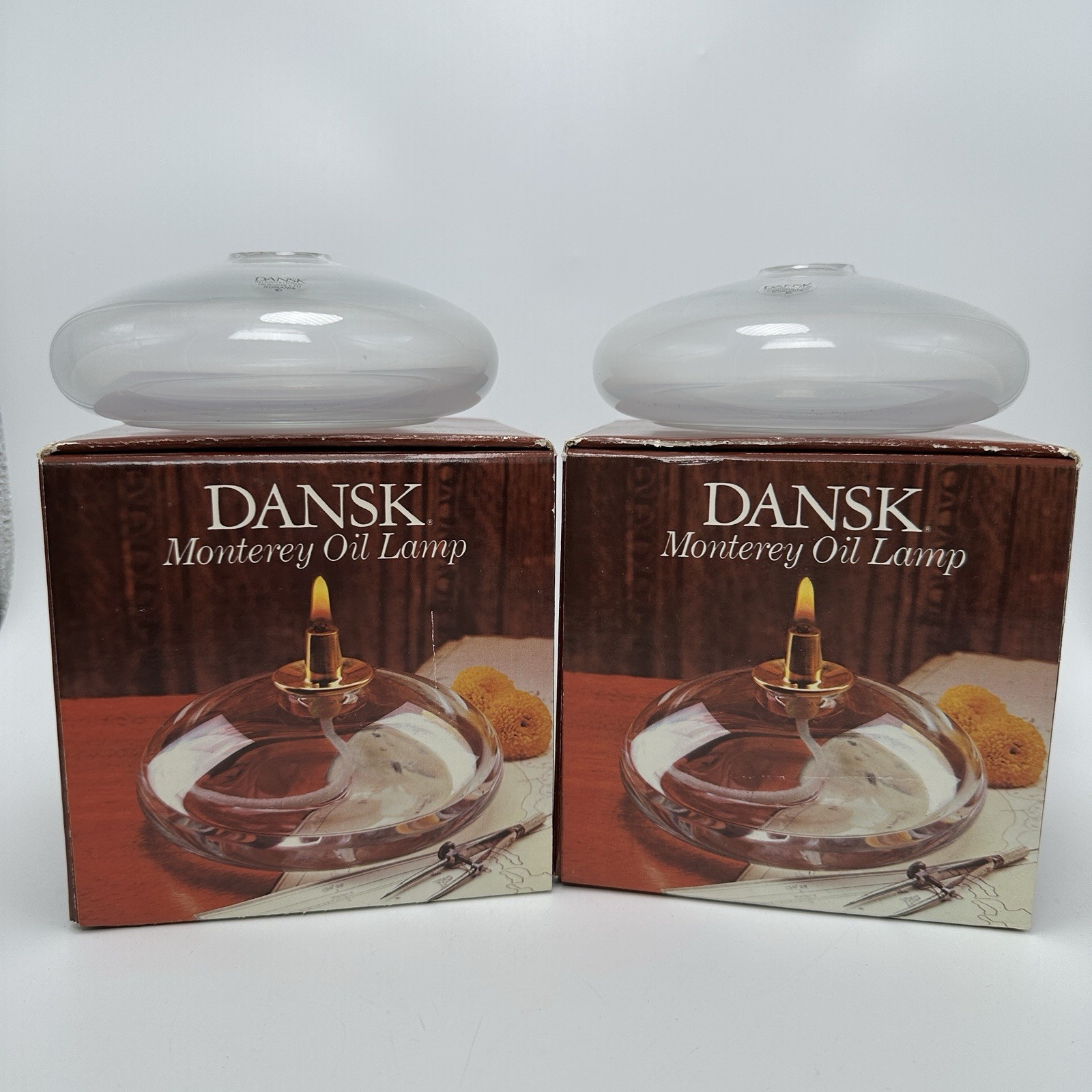 Set of 2 Dansk International Monterey Oil Lamps GLASS ONLY NO WICKS