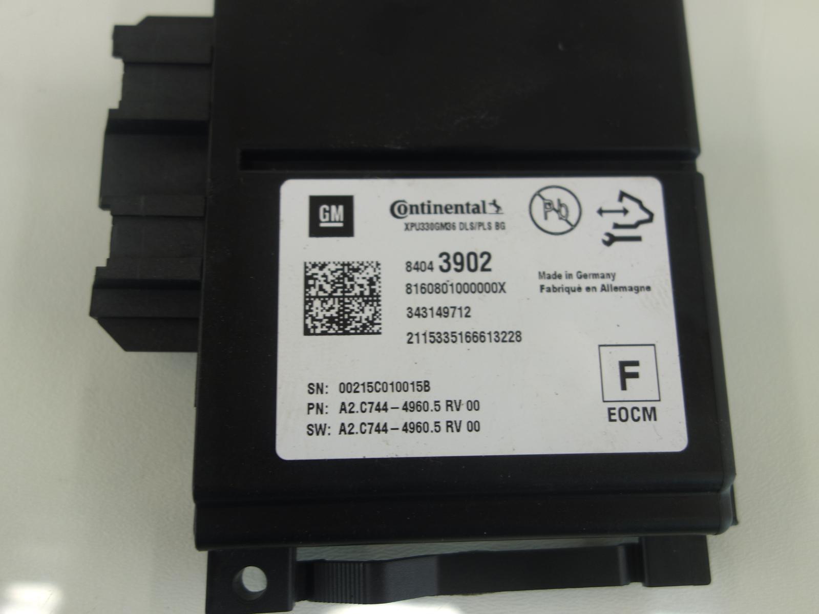 16 CHEVY MALIBU Collision Avoidance Mitigation Relay Control Module 84043902 UGN