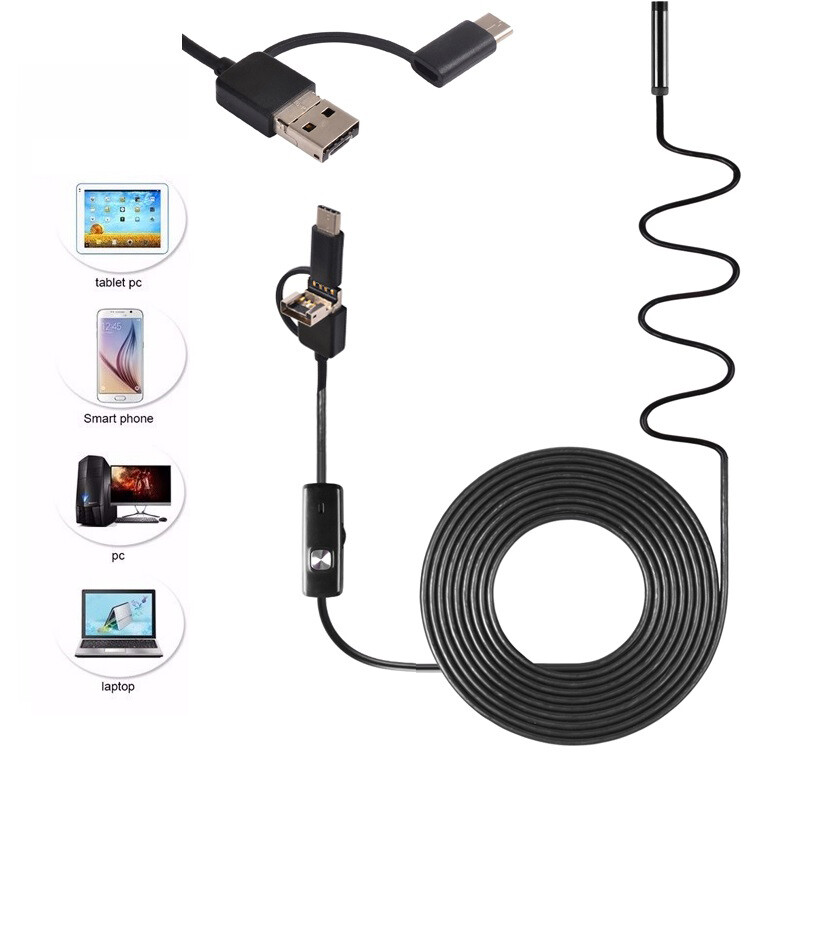 Waterproof Underwater Inspection Snake Endoscope Borescope Camera for Phone PC
