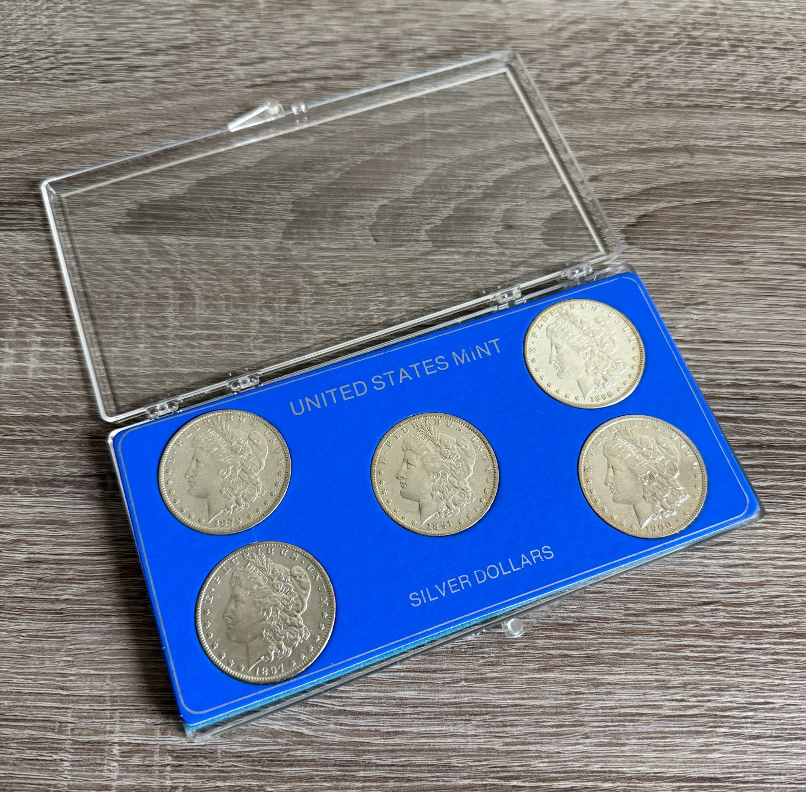 US Mint Morgan Silver Dollars Coin Set of 5 - 1879 1890 1891 1897 1900 - w/ COA