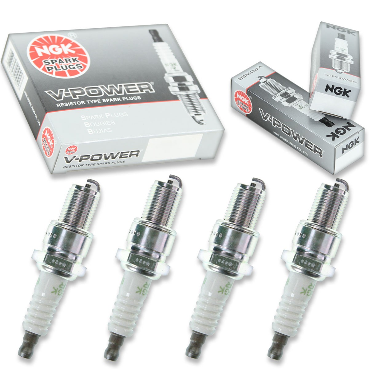 4pcs 04-06 Arctic Cat Firecat 600 EFI Sno Pro NGK V-Power Spark Plugs 600cc fy