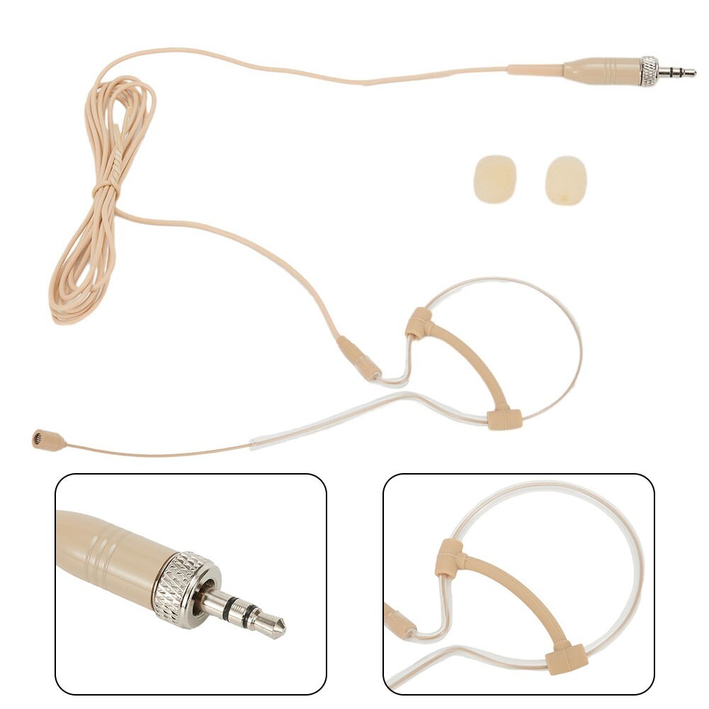 Single Earhook Headset Mic Headworn Microphone For Wireless 3.5mm-AU