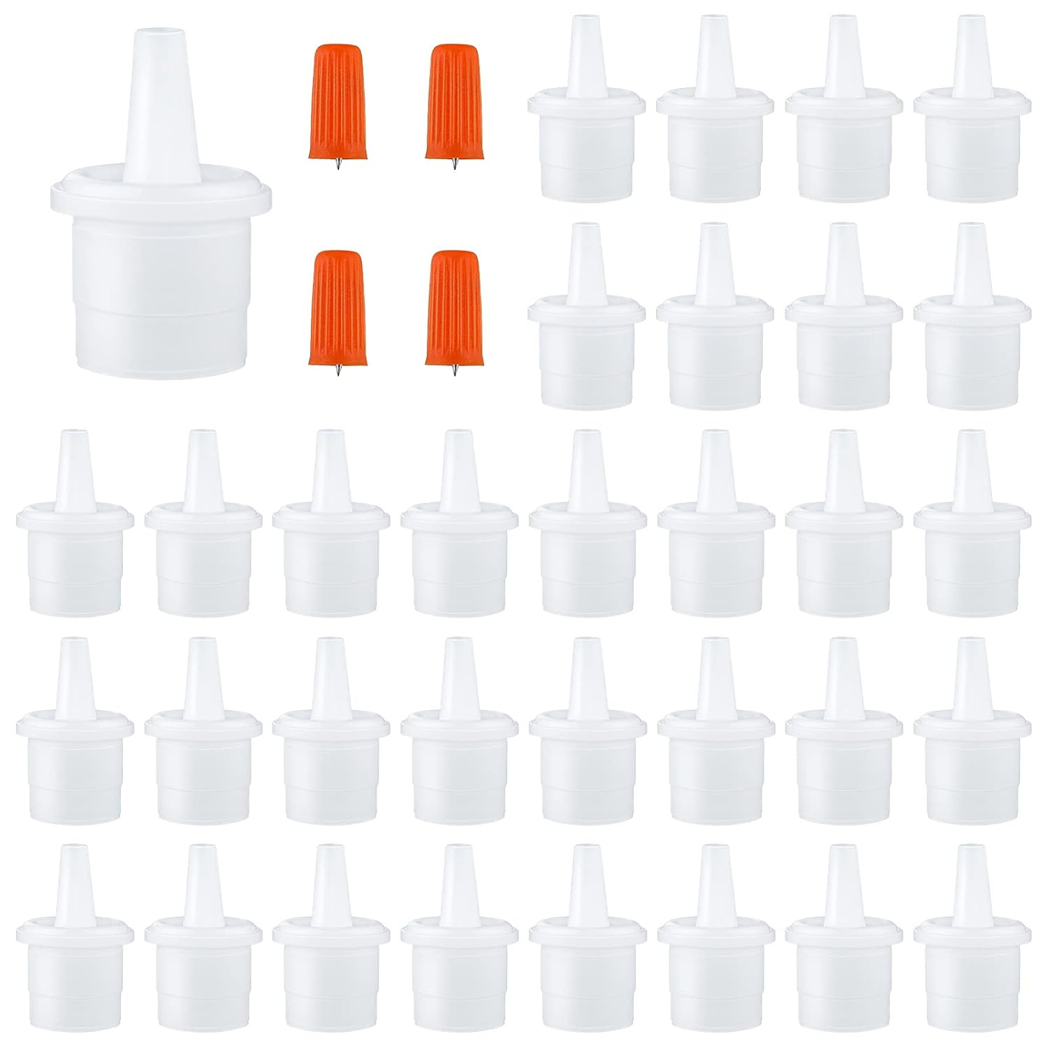 44 Pieces Lash Glue Replacement Tops Kit Eyelash Glue Nozzle Tips Lash Bottle Pl