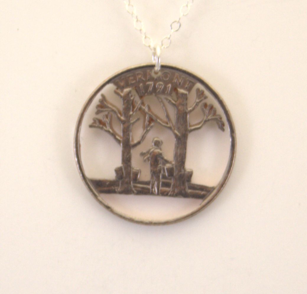 Vermont Cut Out Coin Jewelry, Necklace
