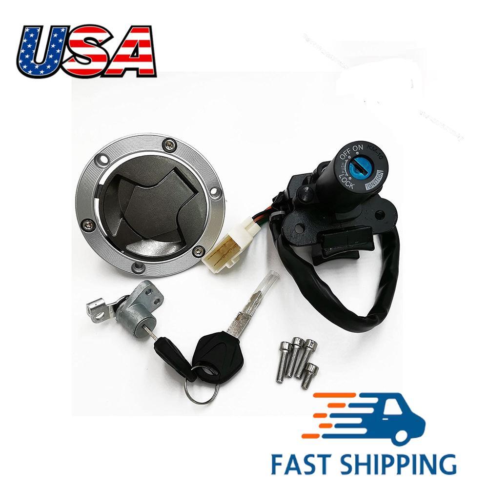 Igntiton Swtich Fuel Gas Tank Cap Lock Set for Kawasaki Ninja 250R 2008-2012